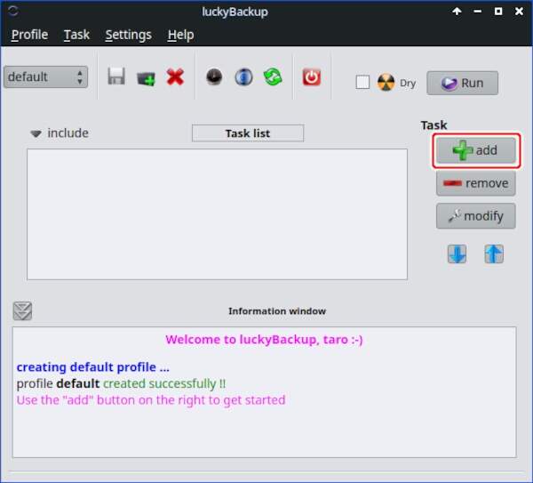 3. [+ add]ボタンを押す