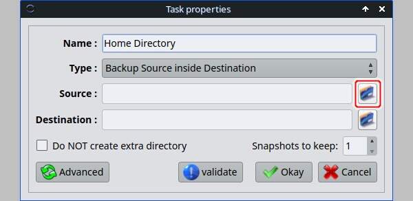 6. Source の右の[browse localy]ボタンを押す