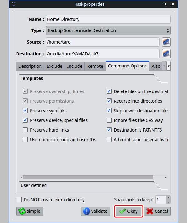 14. [Okay]ボタンを押す