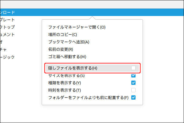 6. オプションが表示される