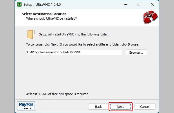 4. インストール先の指定