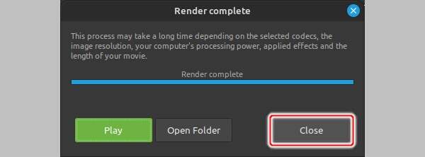 4. [close]ボタンを押してレンダリング結果を閉じる