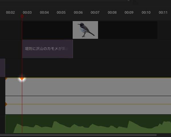 4. クリック位置にキーフレームが追加される