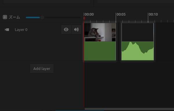 1. 同一レイヤ上に2つの映像クリップを配置する