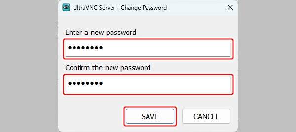 3. UltraVNC Server - Change Password