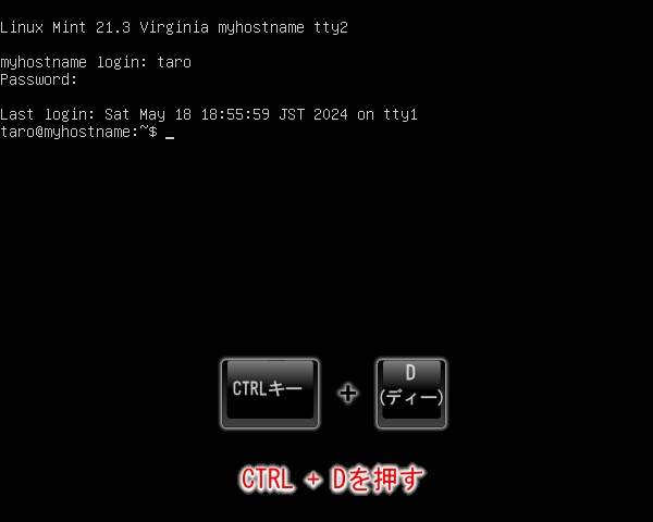 19. キーボードのCTRL + Dを押す
